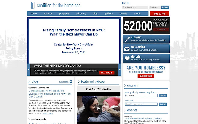 Coalition for the Homeless  from Chrome web store to be run with OffiDocs Chromium online