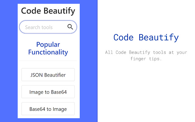 CodeBeautify  from Chrome web store to be run with OffiDocs Chromium online