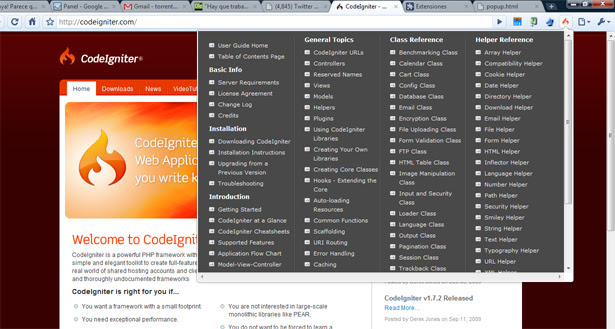 Codeigniter UserGuide  from Chrome web store to be run with OffiDocs Chromium online