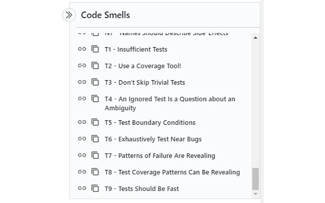 Code Smells  from Chrome web store to be run with OffiDocs Chromium online