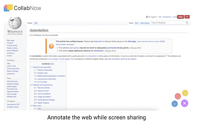 CollabNow Annotation  from Chrome web store to be run with OffiDocs Chromium online