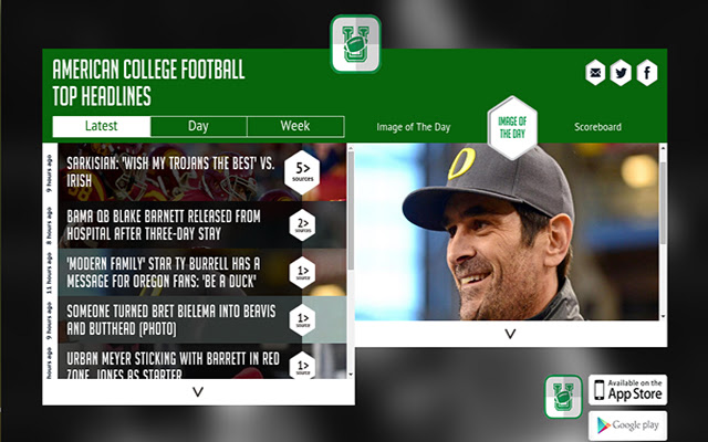 College Football News Sportfusion  from Chrome web store to be run with OffiDocs Chromium online