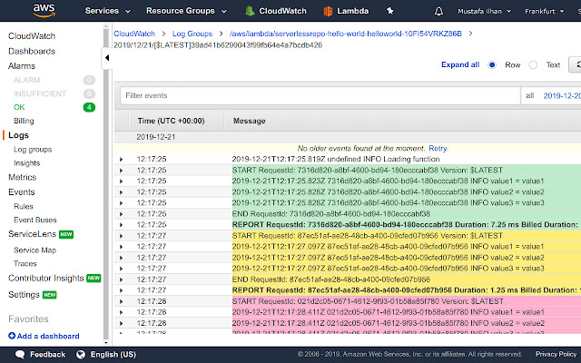 Colorize AWS CloudWatch Logs  from Chrome web store to be run with OffiDocs Chromium online