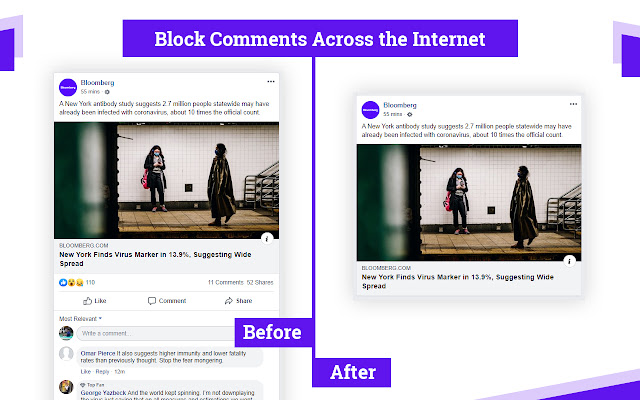 CommentBlock: Avoid Comments and Distractions  from Chrome web store to be run with OffiDocs Chromium online