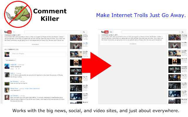 Comment Killer  from Chrome web store to be run with OffiDocs Chromium online