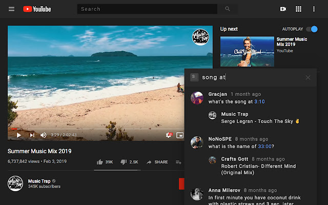 Comments Search for Youtube  from Chrome web store to be run with OffiDocs Chromium online