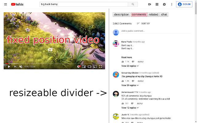 Comments Sidebar for Youtube  from Chrome web store to be run with OffiDocs Chromium online