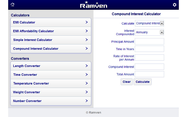 Compound Interest Calculator  from Chrome web store to be run with OffiDocs Chromium online