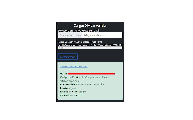 Consulta el estado de un CFDI en SAT México  from Chrome web store to be run with OffiDocs Chromium online