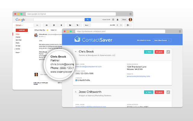 ContactSaver convert signatures into contacts  from Chrome web store to be run with OffiDocs Chromium online