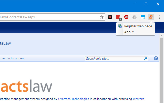 来自 Chrome 网上商店的 Google Chrome 的 ContactsLaw 扩展将与 OffiDocs Chromium 在线一起运行