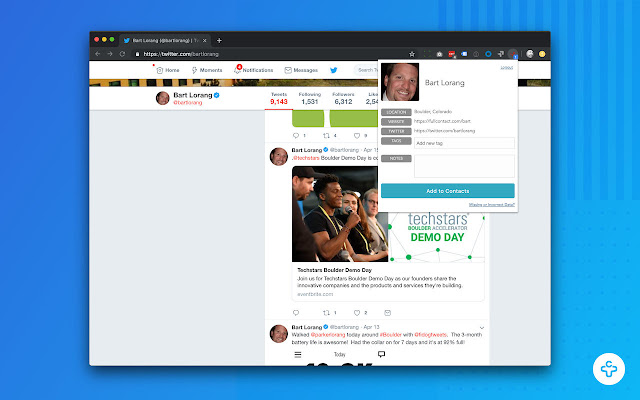 Contacts+ Social Clip  from Chrome web store to be run with OffiDocs Chromium online