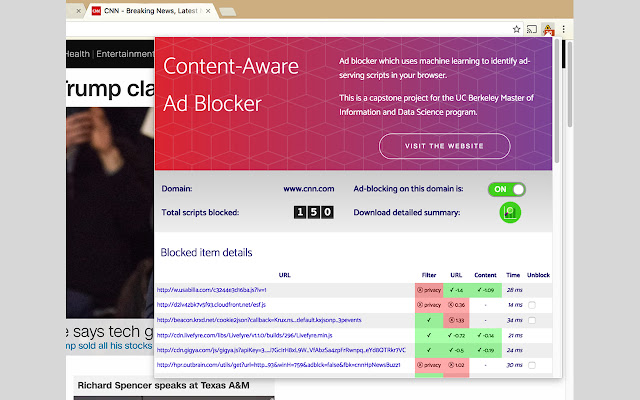 Content aware Ad Blocker  from Chrome web store to be run with OffiDocs Chromium online