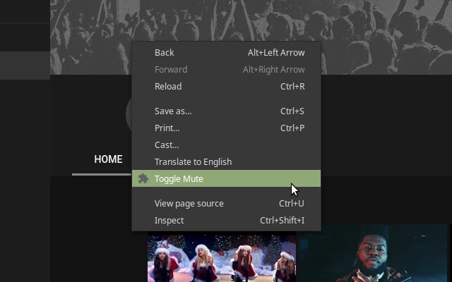 Context Mute  from Chrome web store to be run with OffiDocs Chromium online