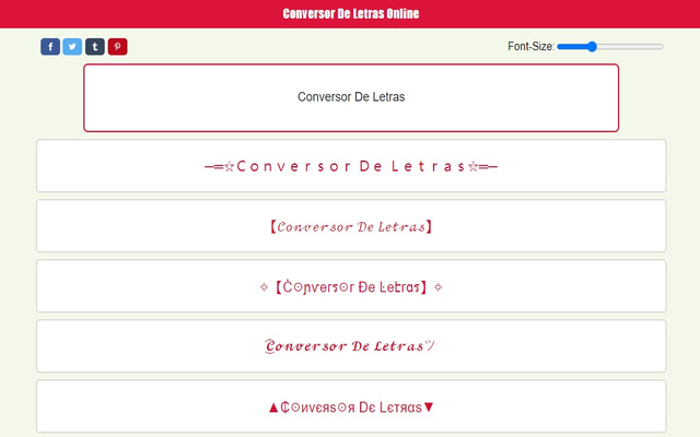 conversor de letras bonitas  from Chrome web store to be run with OffiDocs Chromium online