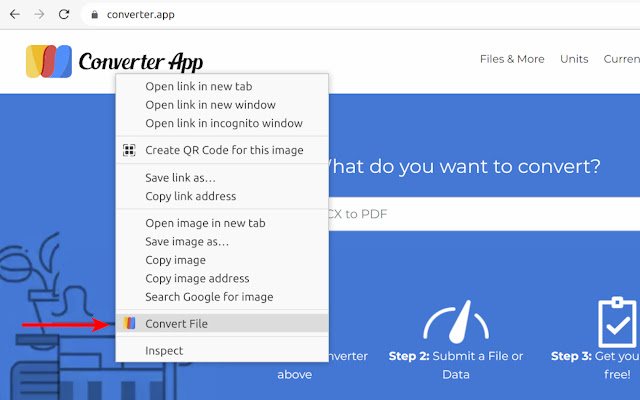 Converter App Image Converter Extension  from Chrome web store to be run with OffiDocs Chromium online