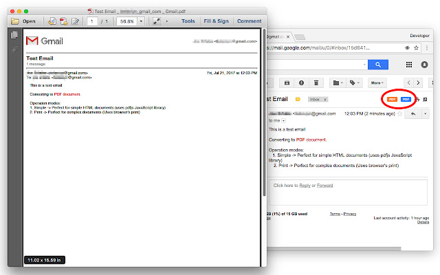 Convert Gmail™ to PDF (locally)  from Chrome web store to be run with OffiDocs Chromium online