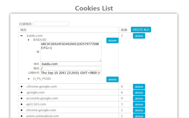 Cookies List  from Chrome web store to be run with OffiDocs Chromium online