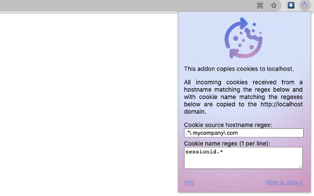 CookieSync: syncs cookies to localhost  from Chrome web store to be run with OffiDocs Chromium online