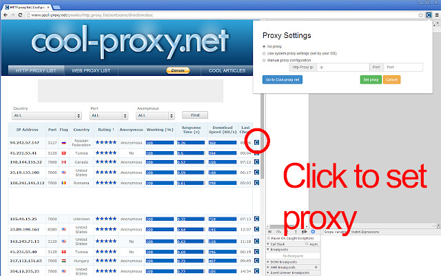 genial conmutador de proxy proxy.net de Chrome web store para ejecutarse con OffiDocs Chromium en línea