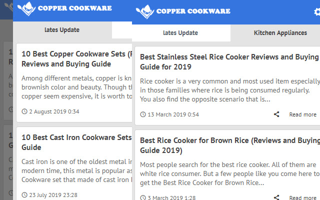 Copper Cookware Latest Blog Update  from Chrome web store to be run with OffiDocs Chromium online