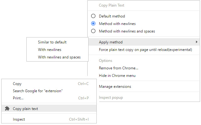 Copy Plain Text  from Chrome web store to be run with OffiDocs Chromium online