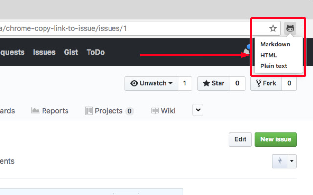 Copy the link to GitHub issue  from Chrome web store to be run with OffiDocs Chromium online