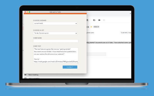 Copy to Trello  from Chrome web store to be run with OffiDocs Chromium online