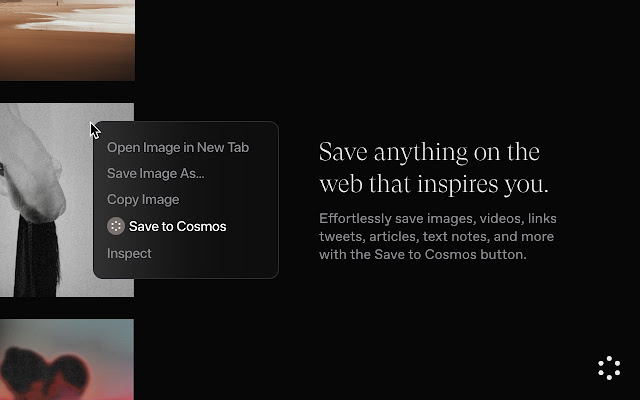 Cosmos Extension  from Chrome web store to be run with OffiDocs Chromium online