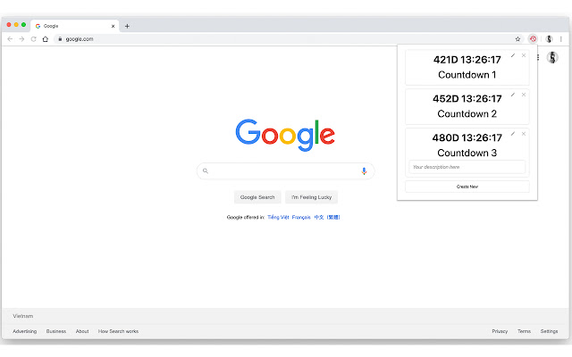 Countdown  from Chrome web store to be run with OffiDocs Chromium online