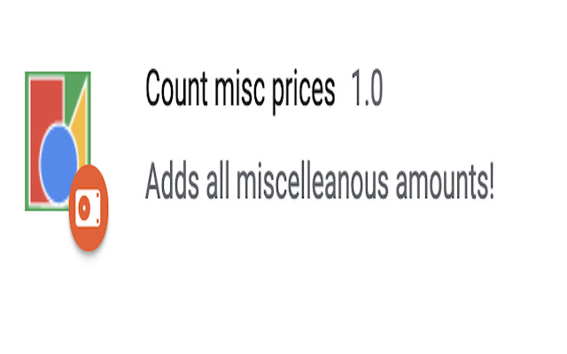 Count misc prices  from Chrome web store to be run with OffiDocs Chromium online