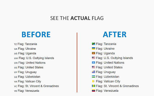 Country Flag Fixer  from Chrome web store to be run with OffiDocs Chromium online