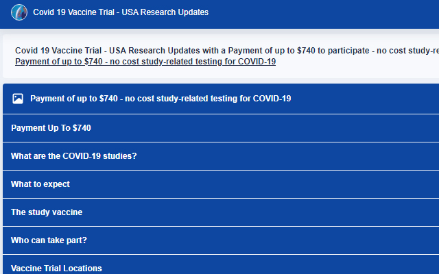 Covid 19 Vaccine Trial USA Research Updates  from Chrome web store to be run with OffiDocs Chromium online