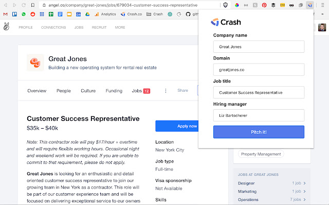 Crash pitch tool  from Chrome web store to be run with OffiDocs Chromium online