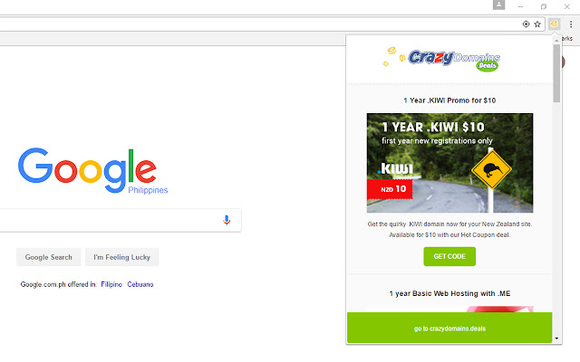 Crazy Domains Promo Codes  from Chrome web store to be run with OffiDocs Chromium online