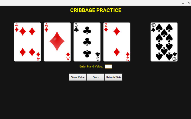 Cribbage Practice  from Chrome web store to be run with OffiDocs Chromium online