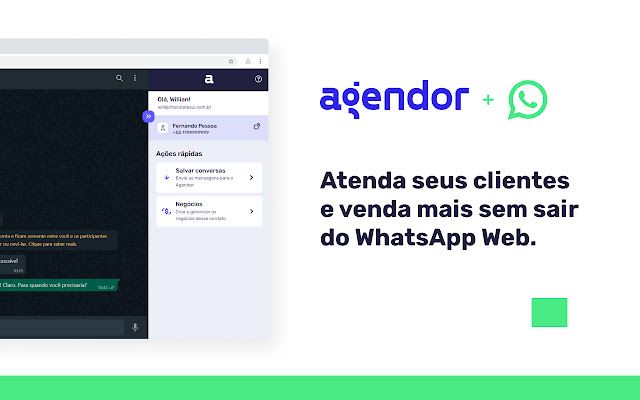 CRM de vendas para Whatsapp Web via Agendor  from Chrome web store to be run with OffiDocs Chromium online