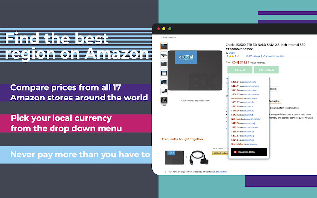 Cross Compare Amazon Prices  from Chrome web store to be run with OffiDocs Chromium online