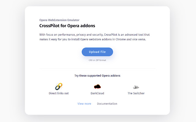 CrossPilot  from Chrome web store to be run with OffiDocs Chromium online