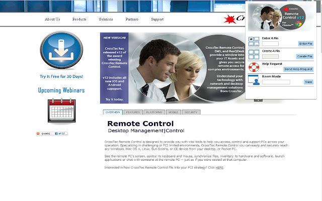 Crosstec Remote Control Client  from Chrome web store to be run with OffiDocs Chromium online