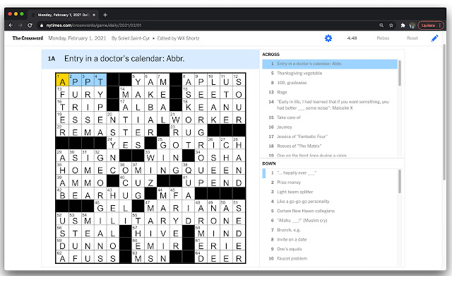 Crossword Plus จาก Chrome เว็บสโตร์ที่จะทำงานร่วมกับ OffiDocs Chromium ออนไลน์