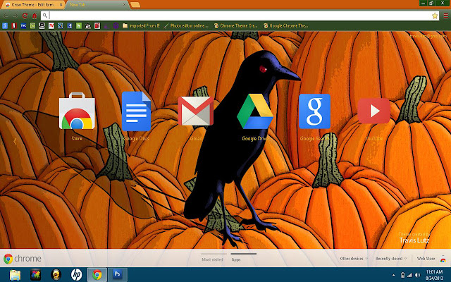 Crow Theme  from Chrome web store to be run with OffiDocs Chromium online