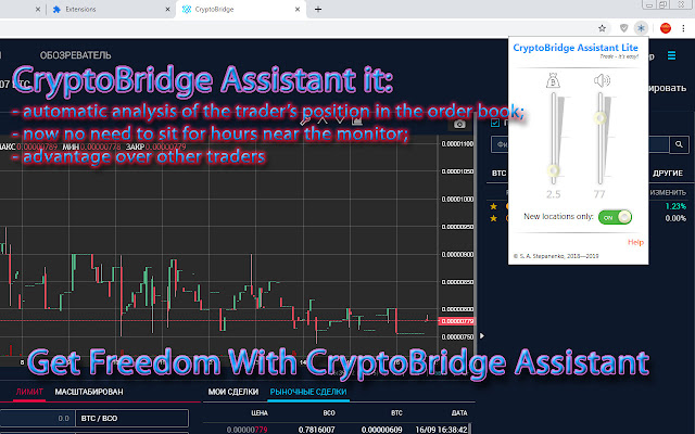 CryptoBridge Assistant Lite  from Chrome web store to be run with OffiDocs Chromium online