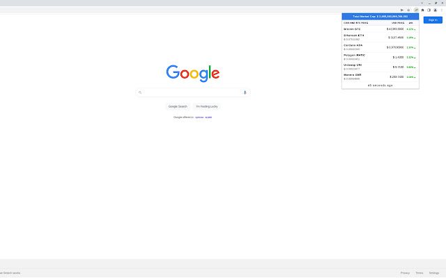 Cryptocurrency Price Tracker  from Chrome web store to be run with OffiDocs Chromium online