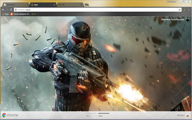 Crysis Super Human Shooter Gaming Theme  from Chrome web store to be run with OffiDocs Chromium online