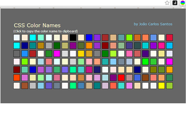 CSS Color Names  from Chrome web store to be run with OffiDocs Chromium online