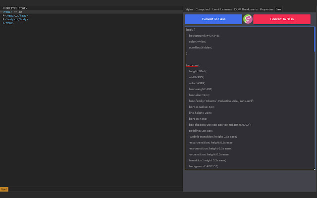Css to SCSS or SASS Converter  from Chrome web store to be run with OffiDocs Chromium online