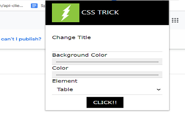 CSS Trick  from Chrome web store to be run with OffiDocs Chromium online