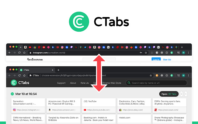 CTabs  from Chrome web store to be run with OffiDocs Chromium online