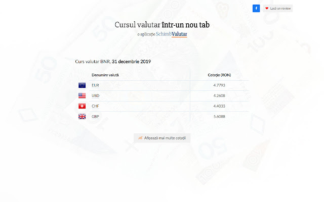 Cursul valutar într un nou tab  from Chrome web store to be run with OffiDocs Chromium online